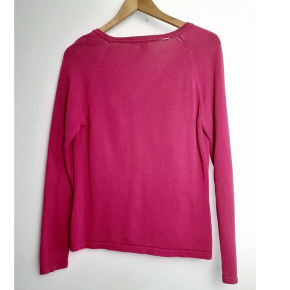 Chestnut Hill 100% Cotton Knit Womens VNeck Button Pink Cardigan S - Picture 4 of 11